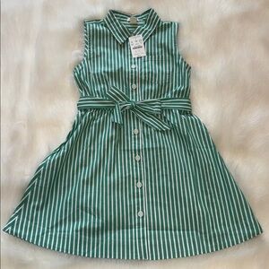 NWT! Crewcuts Green and White Striped Dress size 6